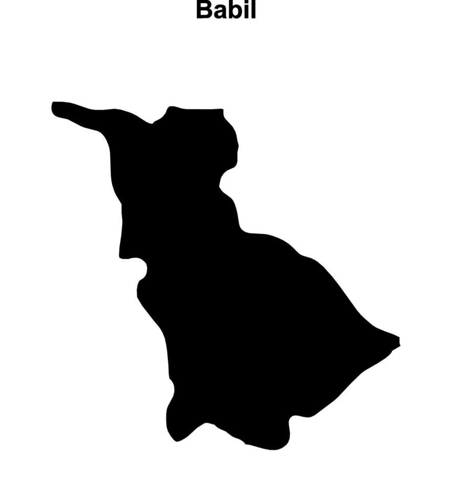 Babil governorate blank outline map vector