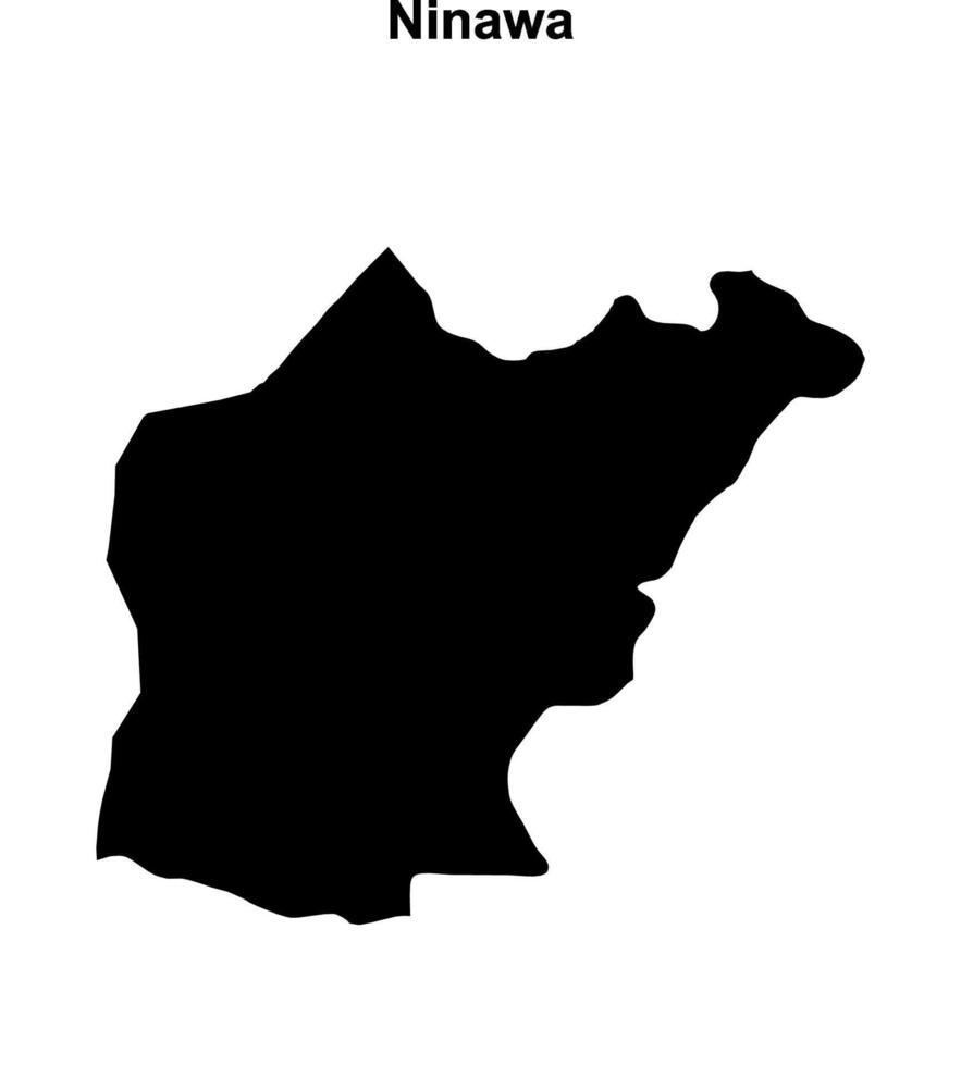 Ninawa governorate blank outline map vector