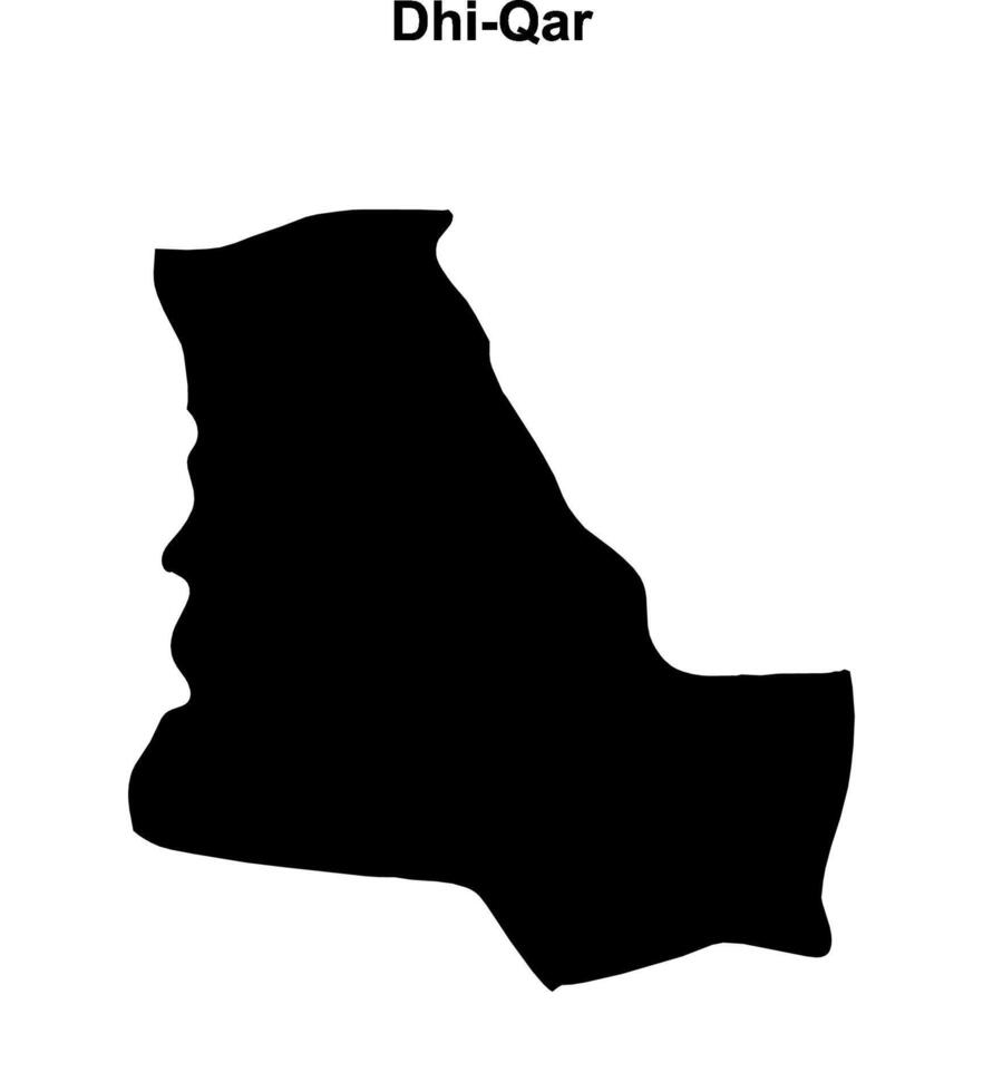 Dhi-Qar governorate blank outline map vector