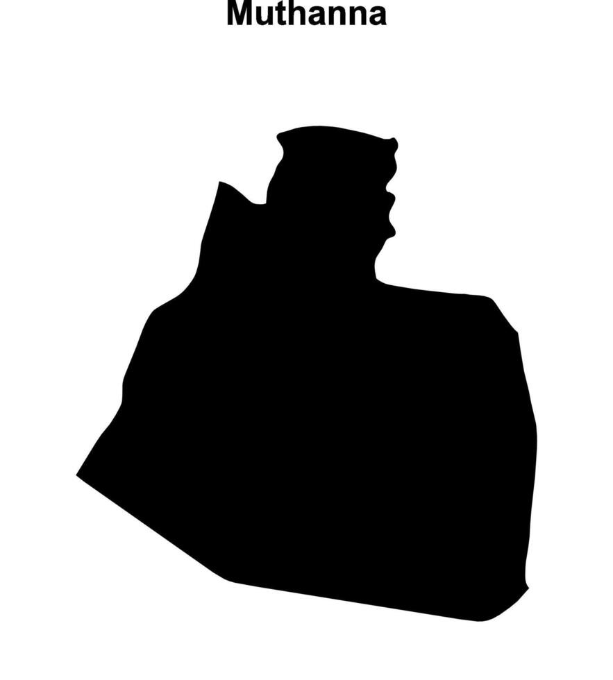 Muthanna governorate blank outline map vector