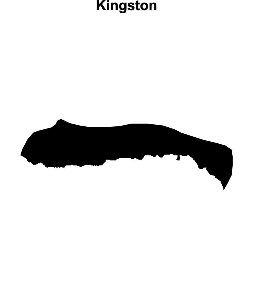 Kingston parish blank outline map vector