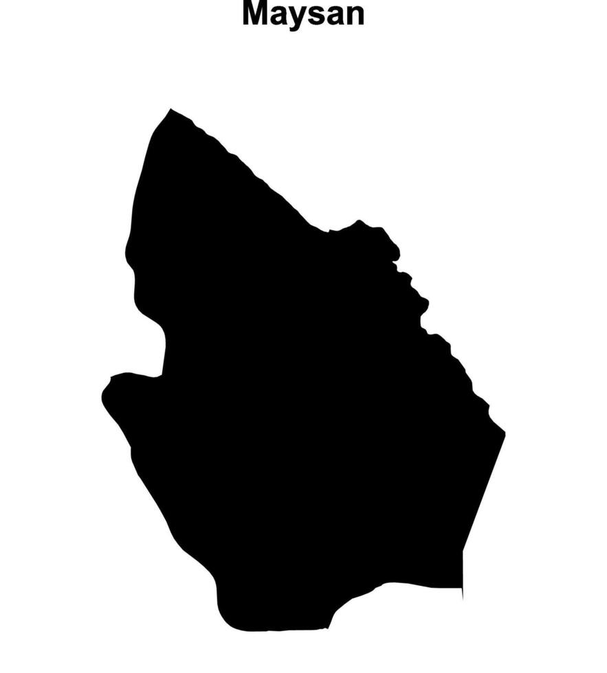 Maysan governorate blank outline map vector