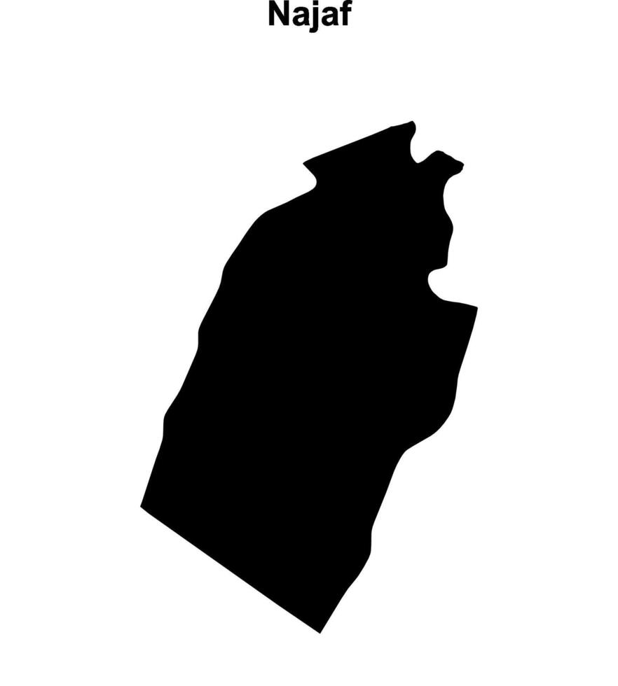 Najaf governorate blank outline map vector