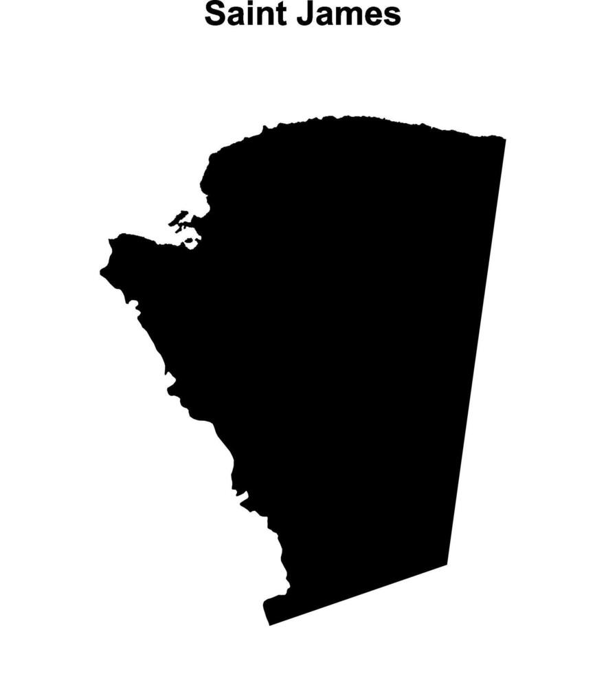 Saint James parish blank outline map vector