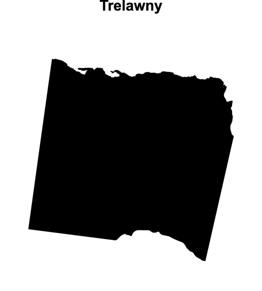 Trelawny parish blank outline map vector