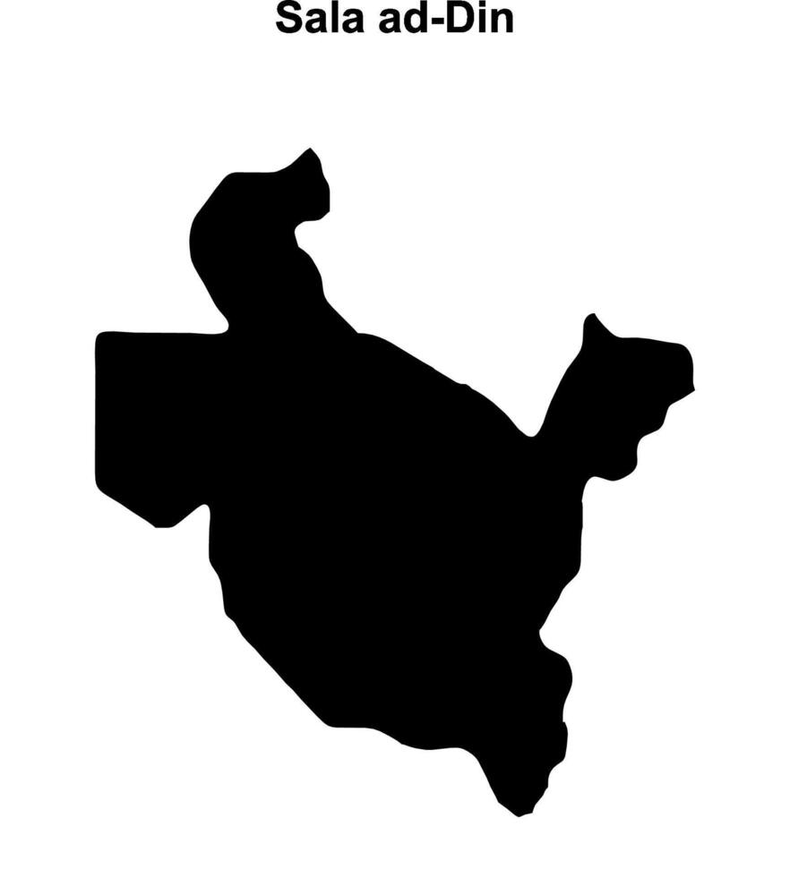 Sala ad-Din governorate blank outline map vector