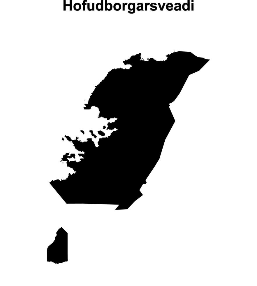 Hofudborgarsveadi region blank outline map vector