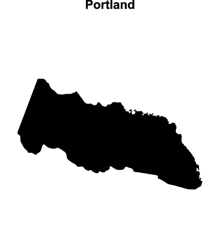 Portland parish blank outline map vector