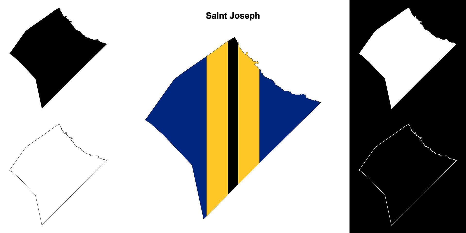 Saint Joseph parish outline map set vector