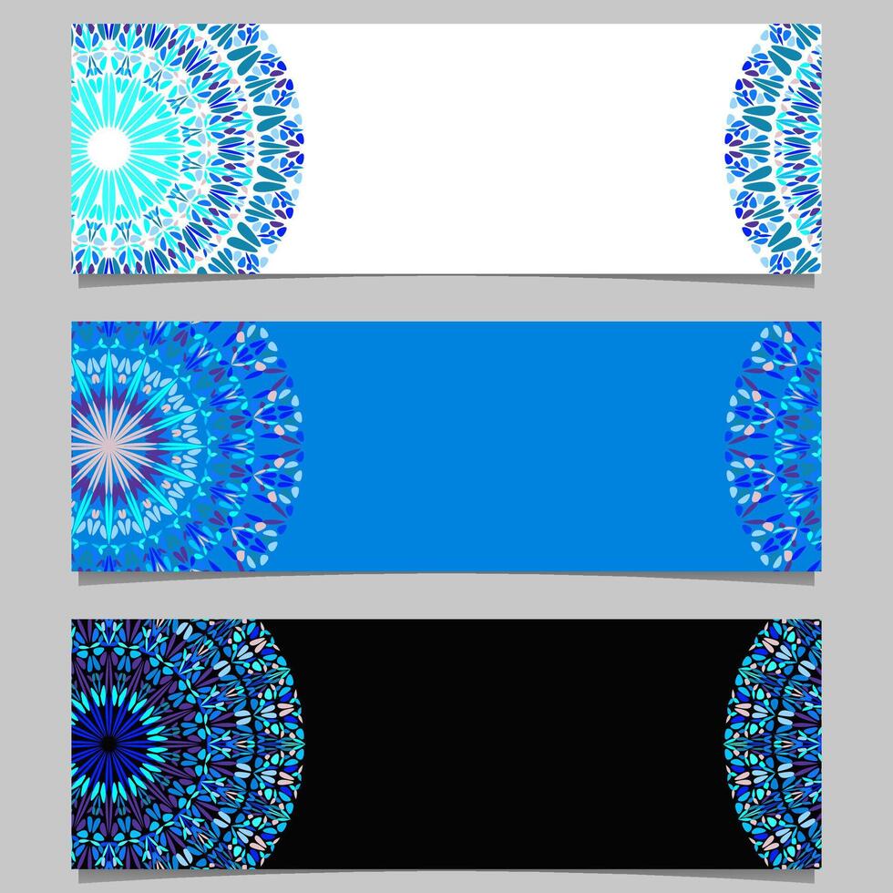 Abstract geometrical colorful floral mandala banner background set vector