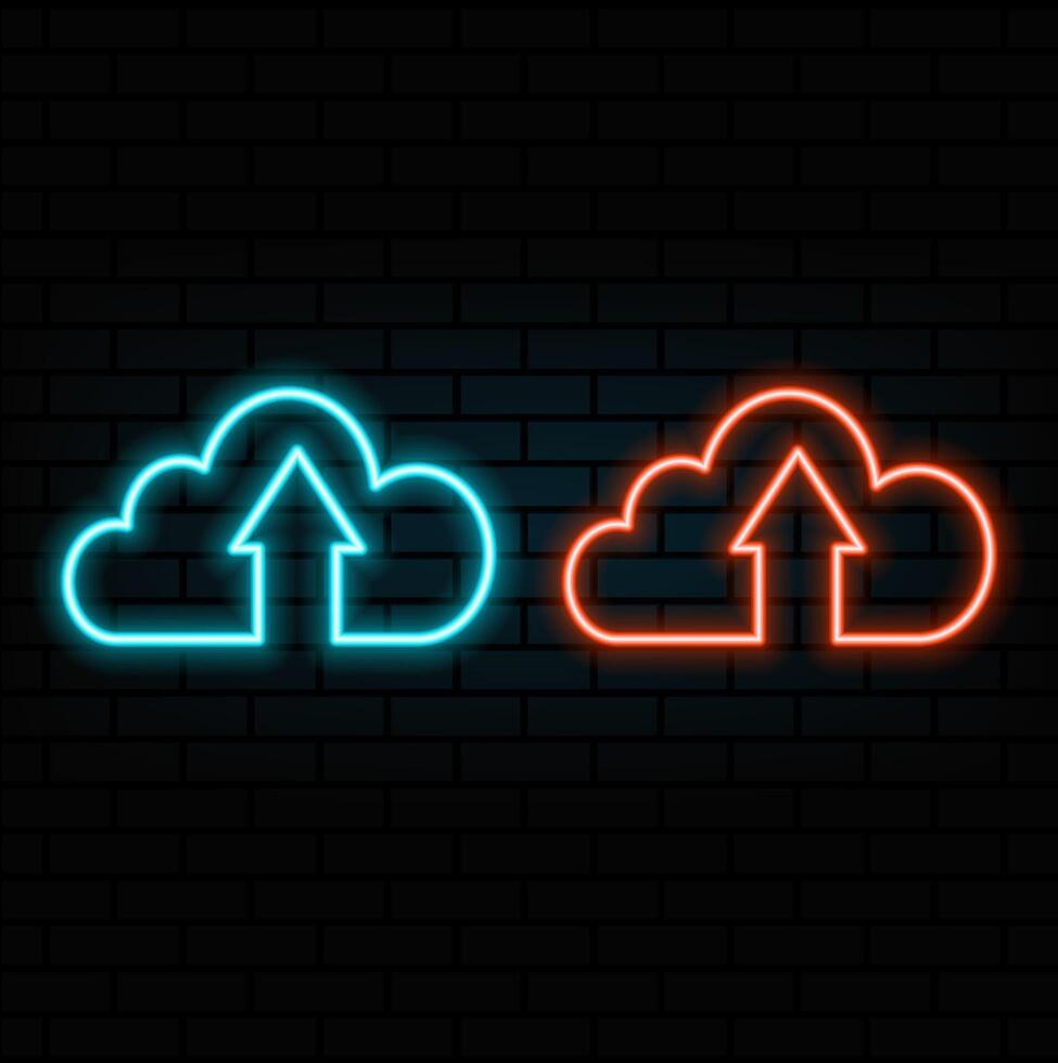 UI icon with neon light isolated in black background. 3d rendering vector