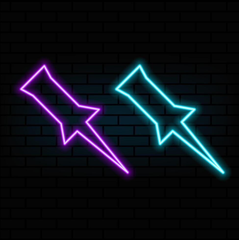 Neon light glowing with configure icon. Tools symbol glowing animation. vector