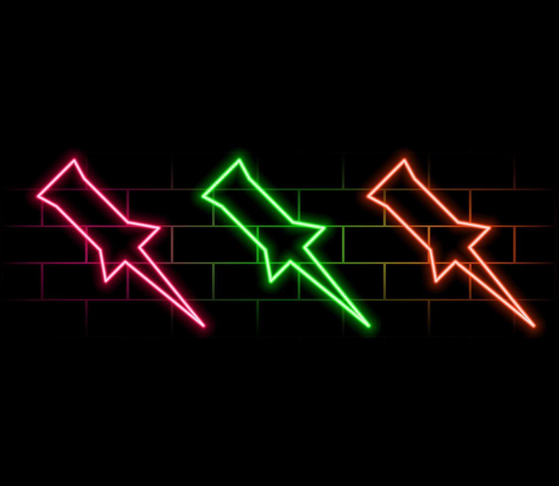 Neon light glowing with configure icon. Tools symbol glowing animation. vector
