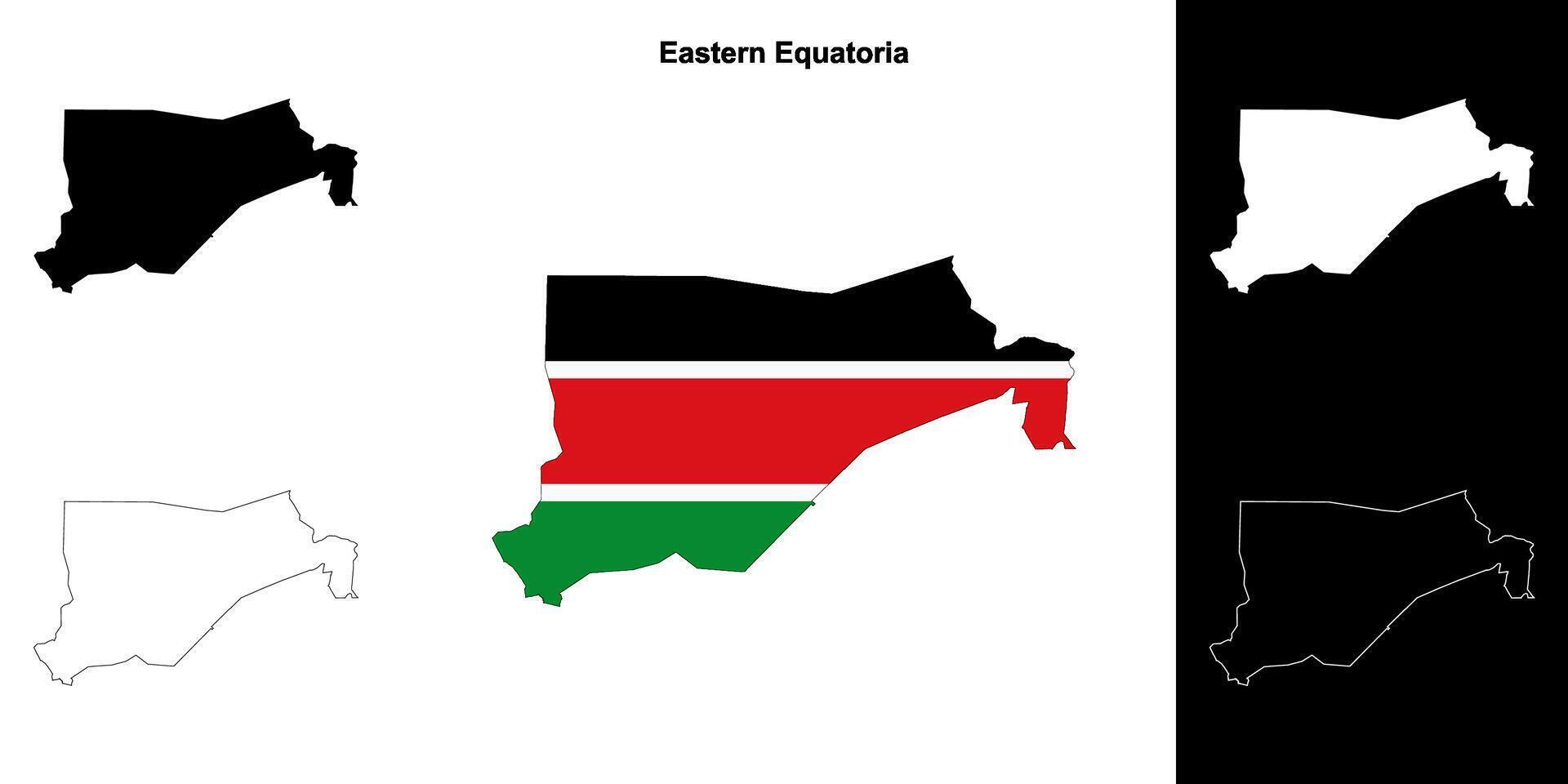 Eastern Equatoria state outline map set vector