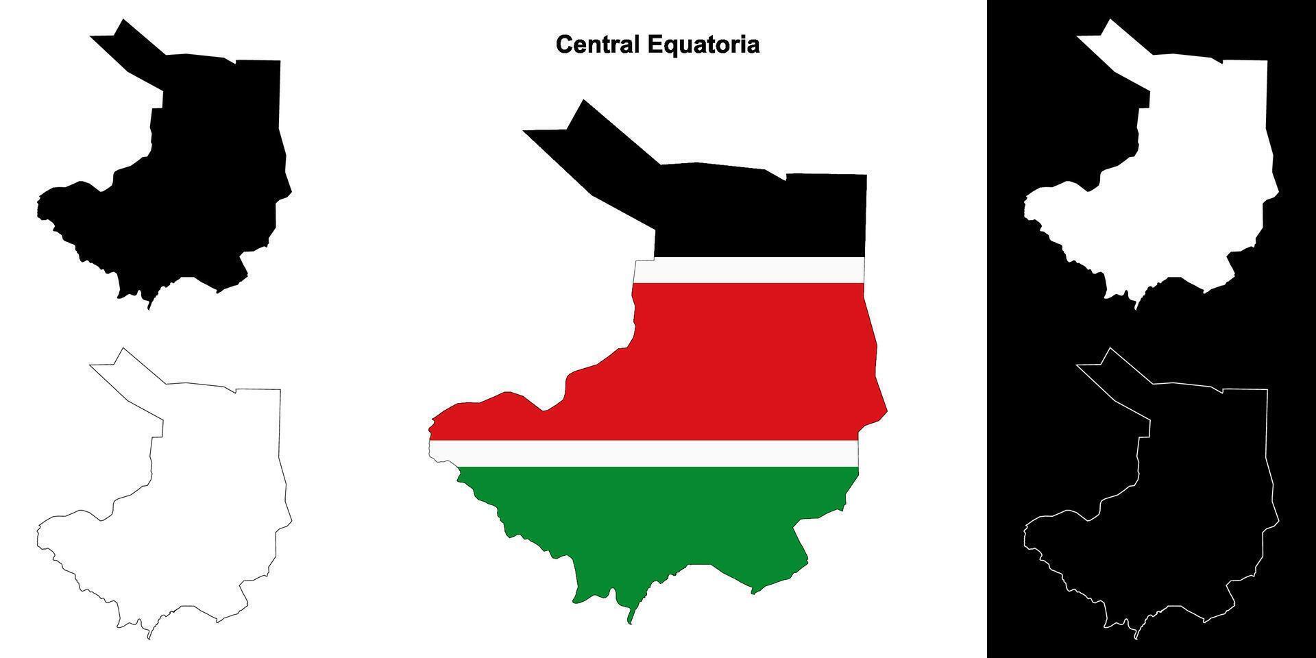 Central Equatoria state outline map set vector