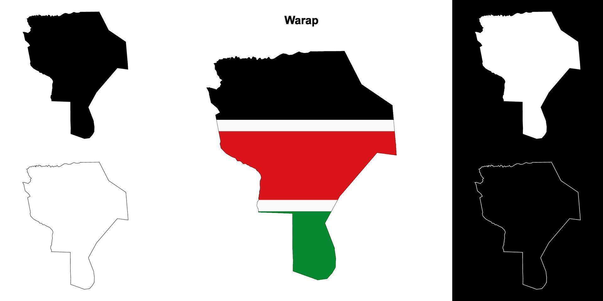 Warap state outline map set vector