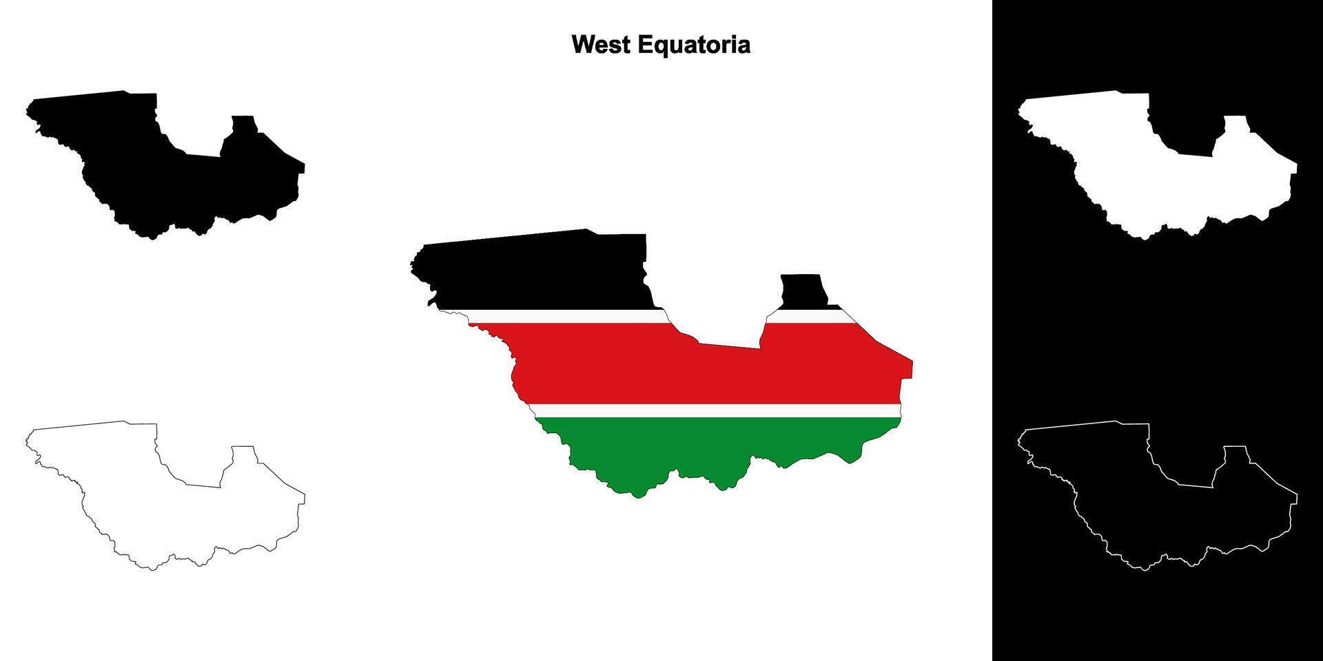 West Equatoria state outline map set vector