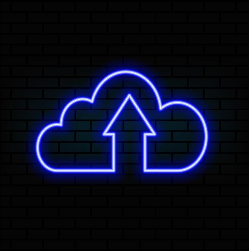 UI icon with neon light isolated in black background. 3d rendering vector
