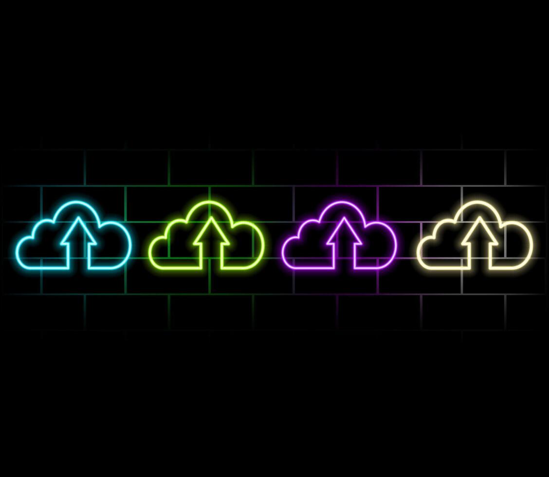 UI icon with neon light isolated in black background. 3d rendering vector