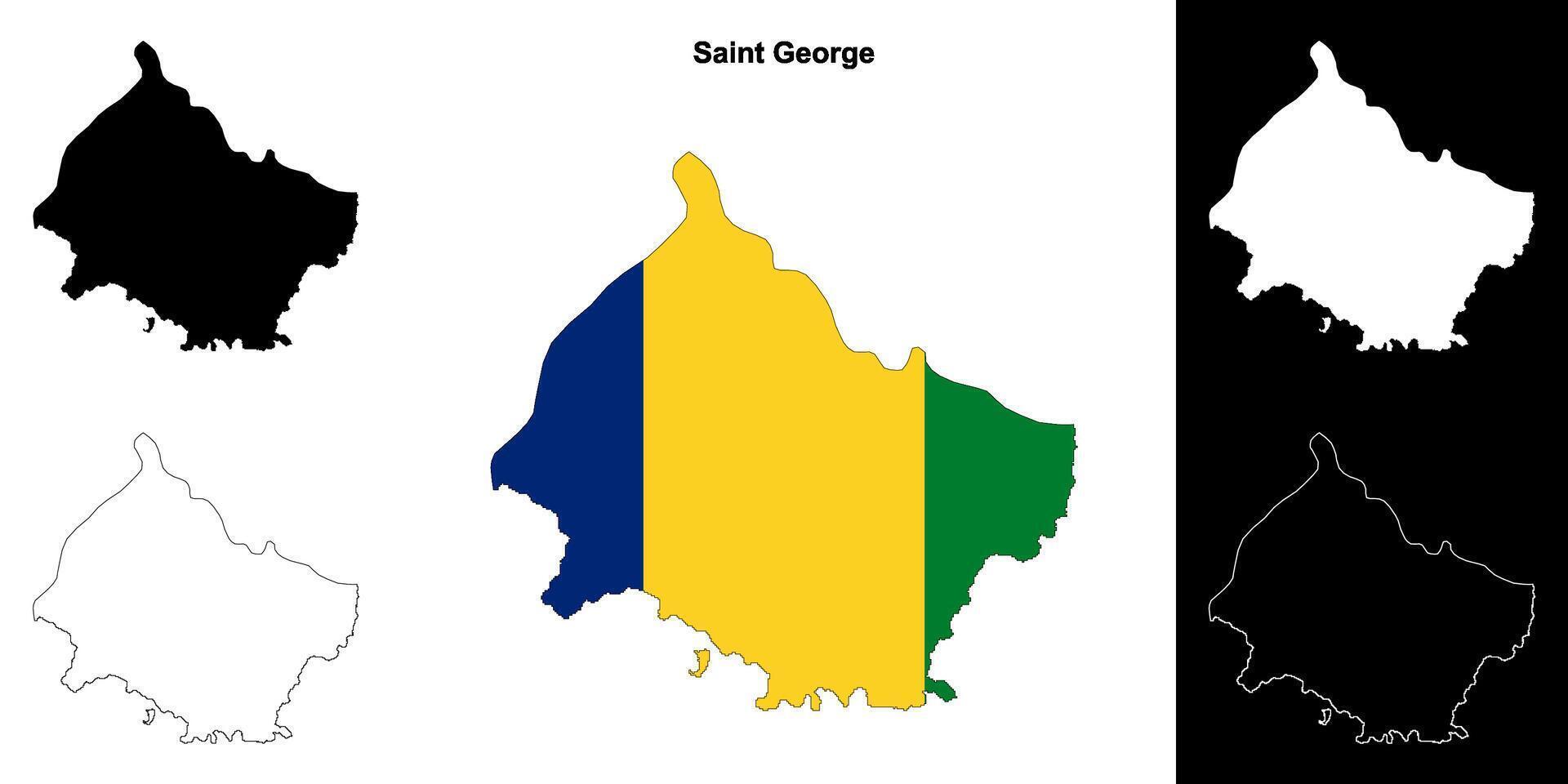 Saint George parish outline map set vector
