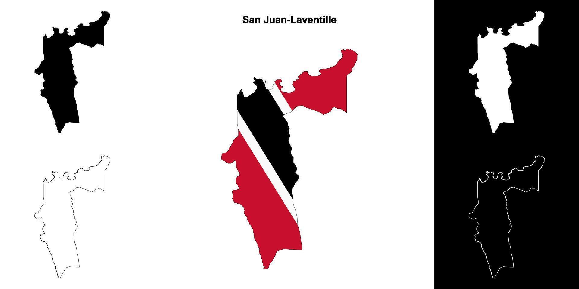 San Juan-Laventille blank outline map set vector