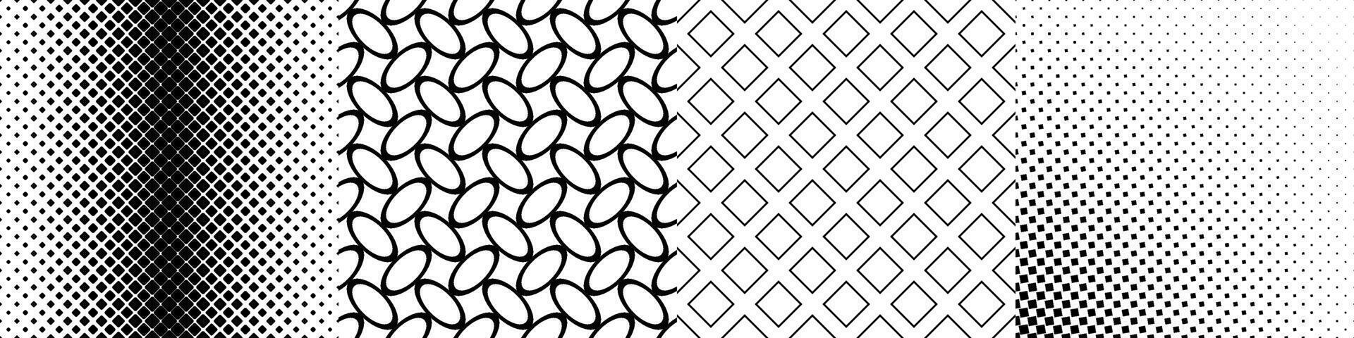 Monochrome geometrical pattern collection vector