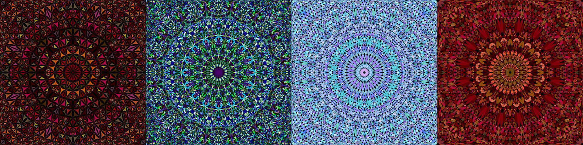 Seamless geometrical mandala pattern set vector