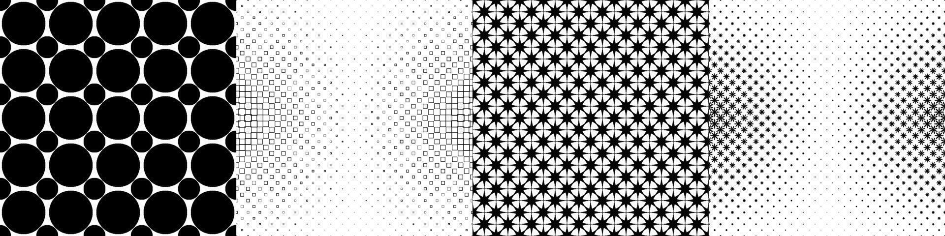 Monochrome geometrical pattern collection vector
