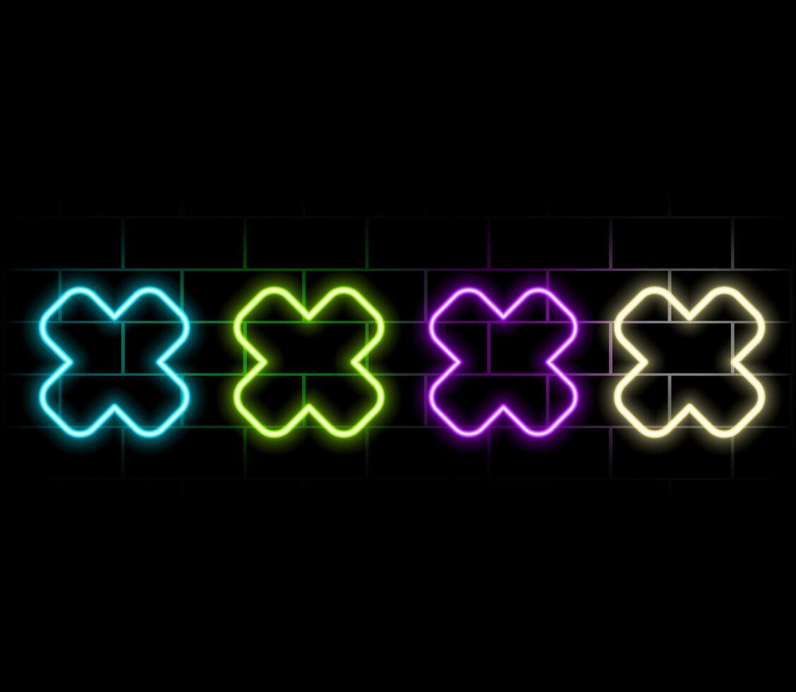 Crossed Blue Neon Lines, Glowing Lines on Dark Background..green vector
