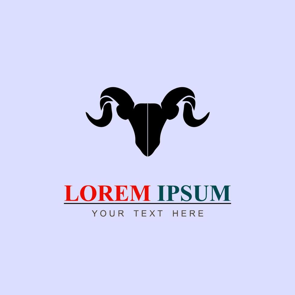 simple goat horn logo vector