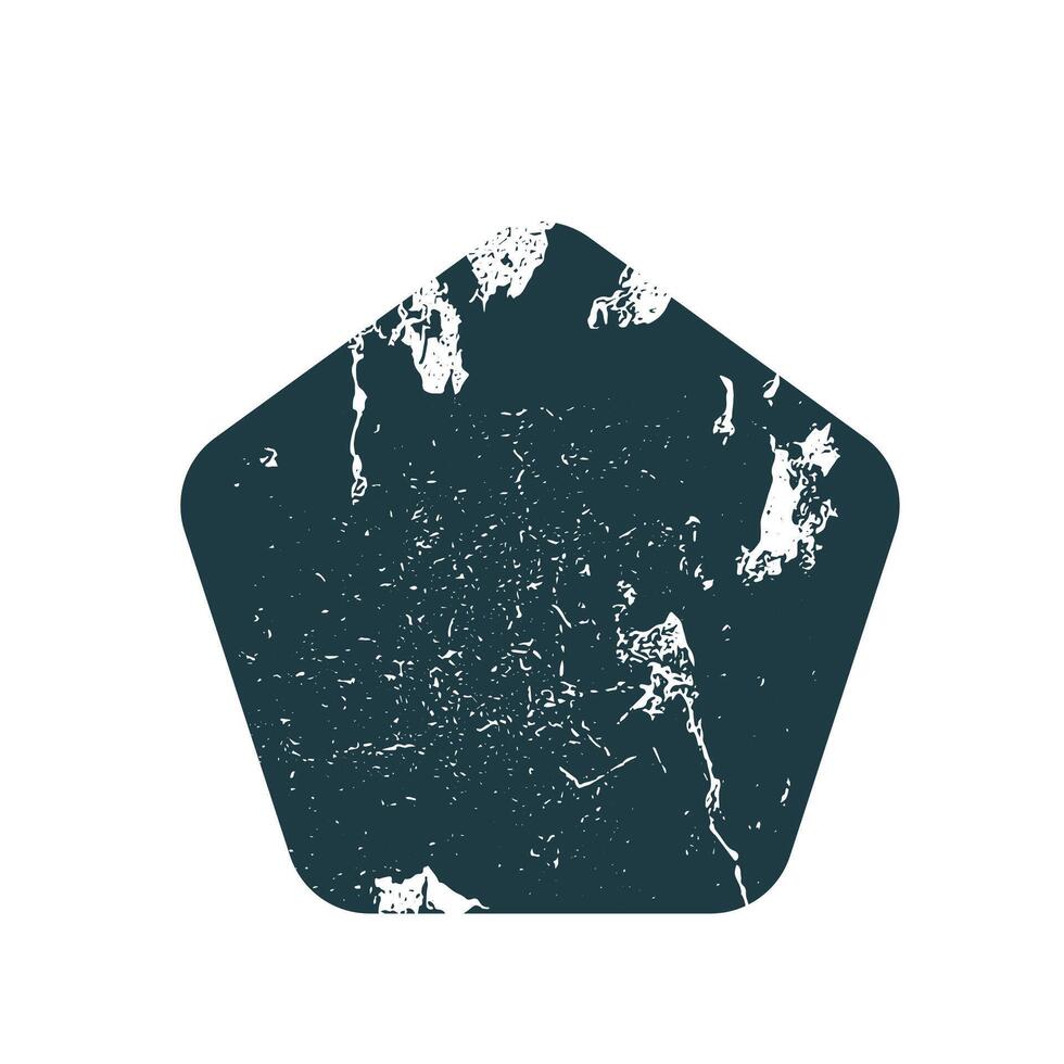 Grunge pentagon Stamp. Distress grain surface dust and rough background concept. Overlay texture stamps with banners, logos, icon, label and badges vector