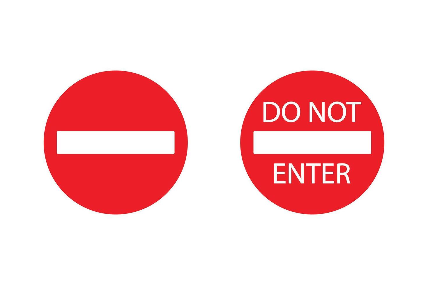 Do not enter sign. Prohibited sign. Not allowed sign. Stop icon set. Red warning symbol vector