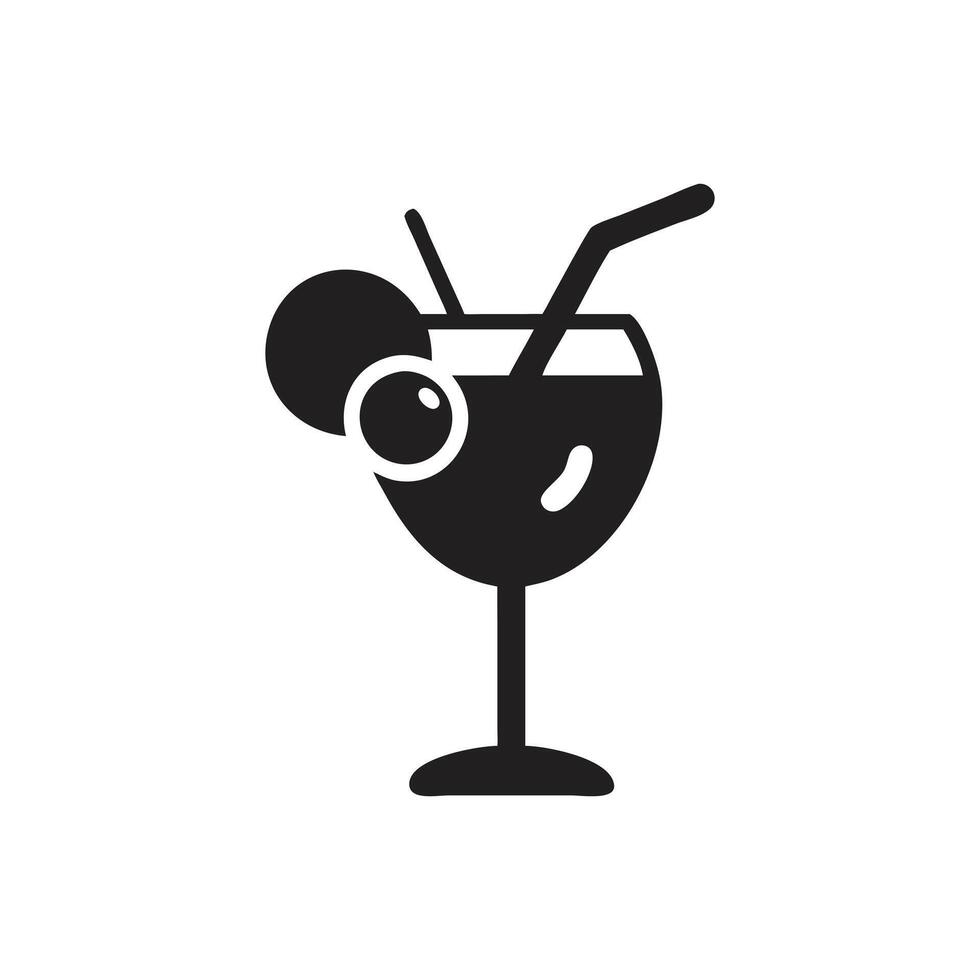 Martini glass icon with olive icon on white background vector