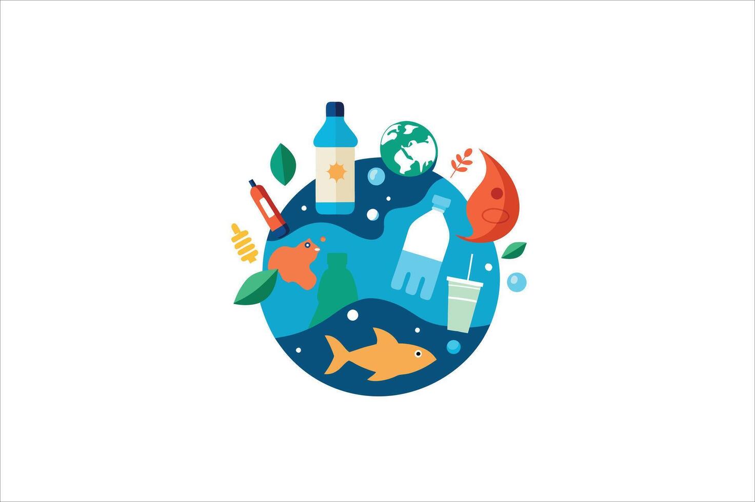 plastic pollution recycling vector