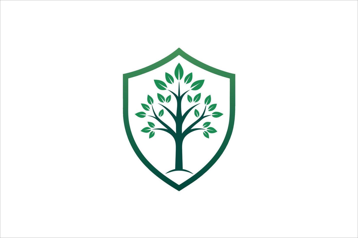 tree shield logo vector