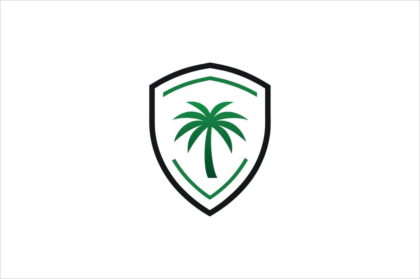 palm tree shield logo vector