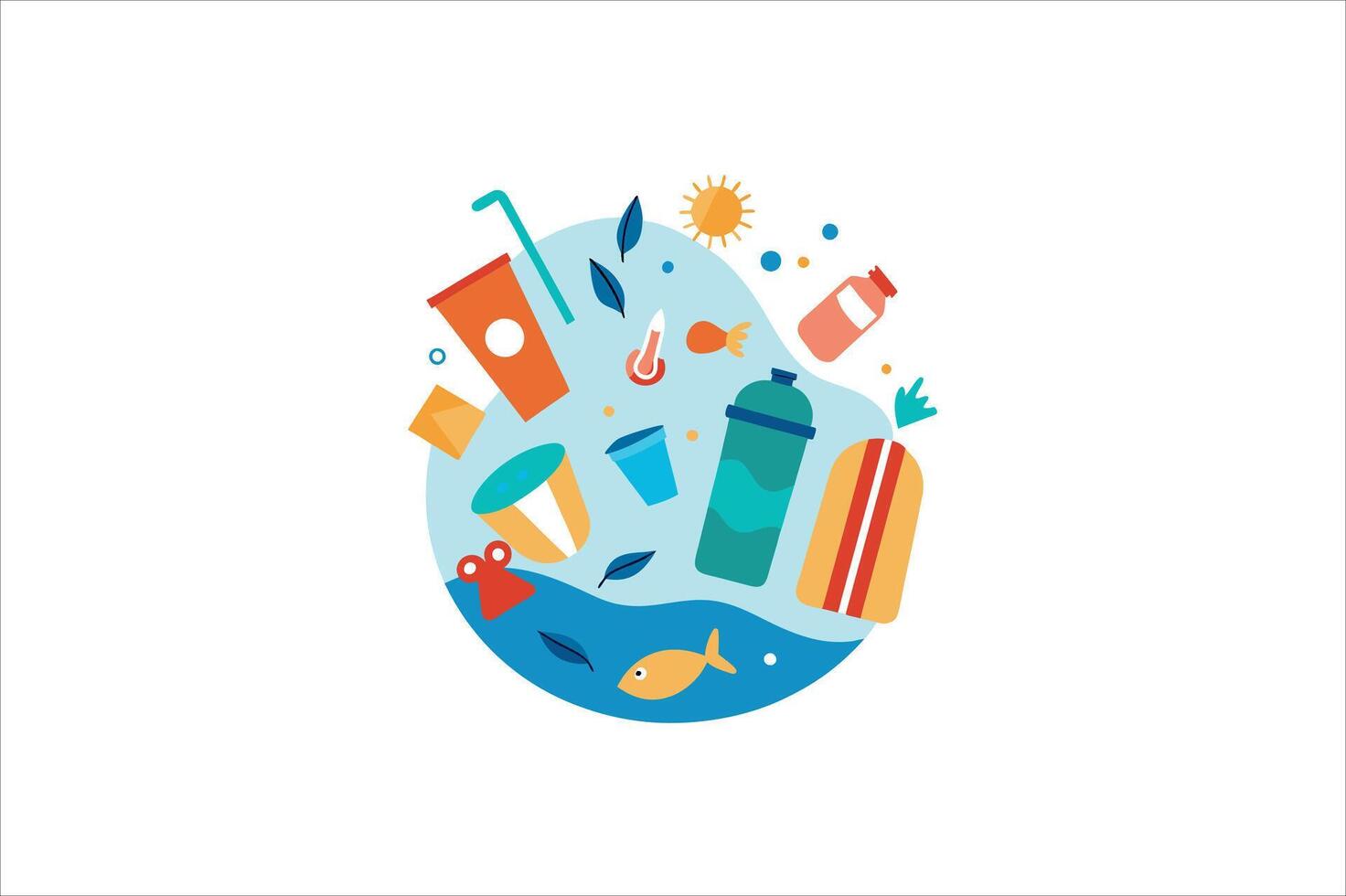 plastic pollution symbol vector