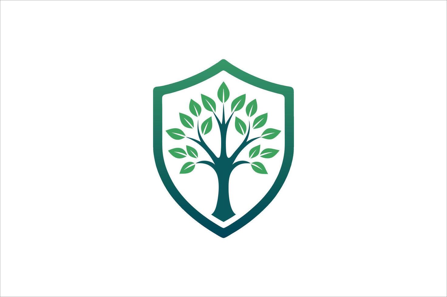 tree shield logo vector