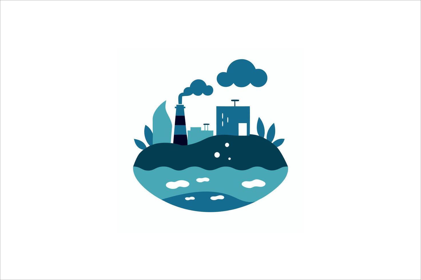 water pollution ecosystem vector