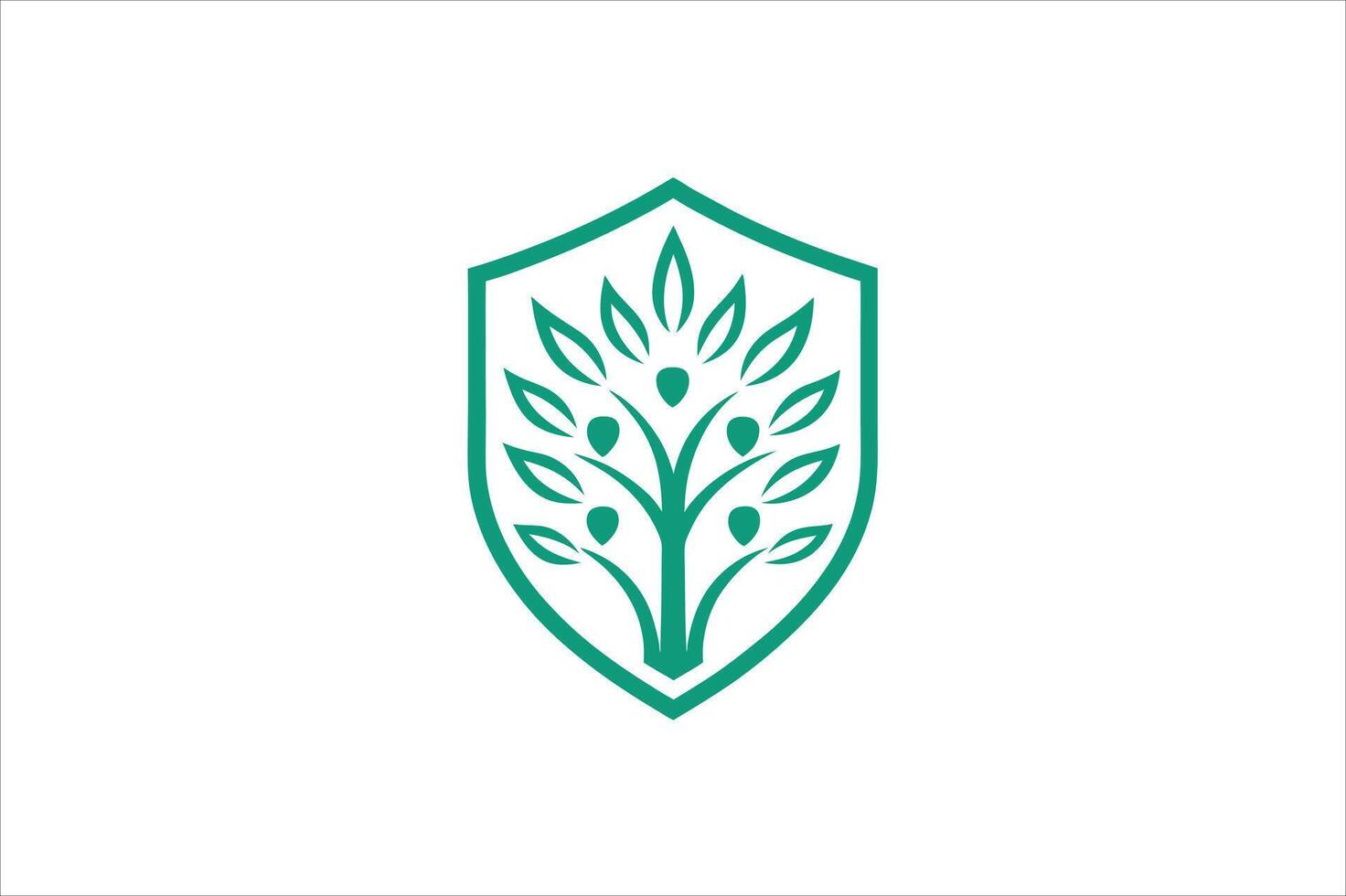 tree logo shield vector