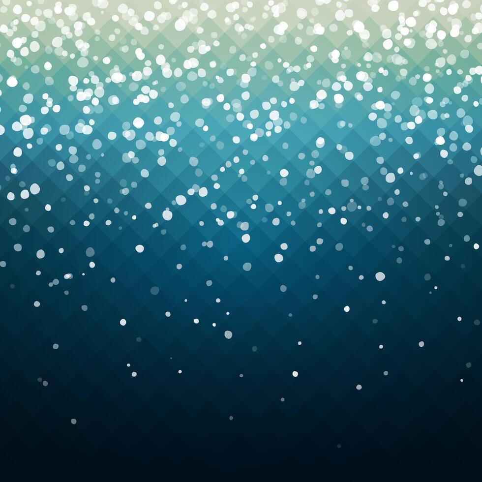 Abstract illustration in bright blue shades with fallen snowflakes effect. Snowy background for your Christmas design. vector