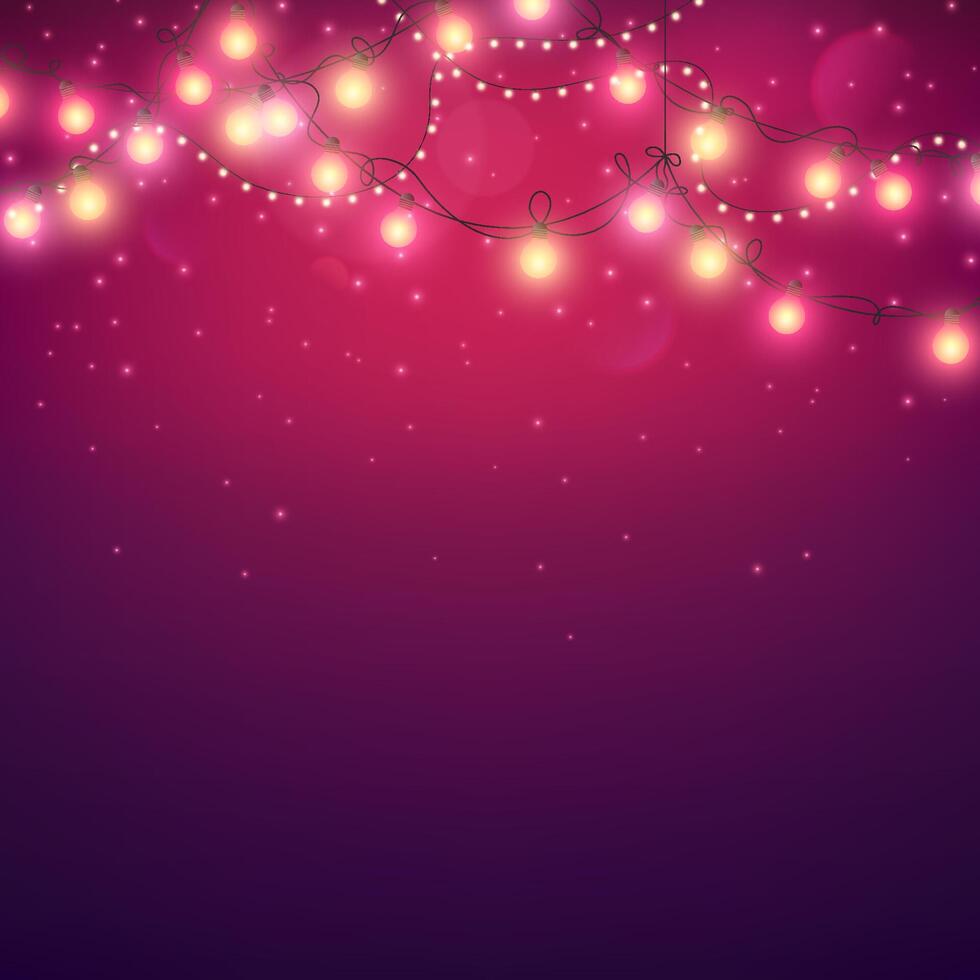 Glowing light bulbs design. Abstract background. illustration. Christmas greeting card. vector