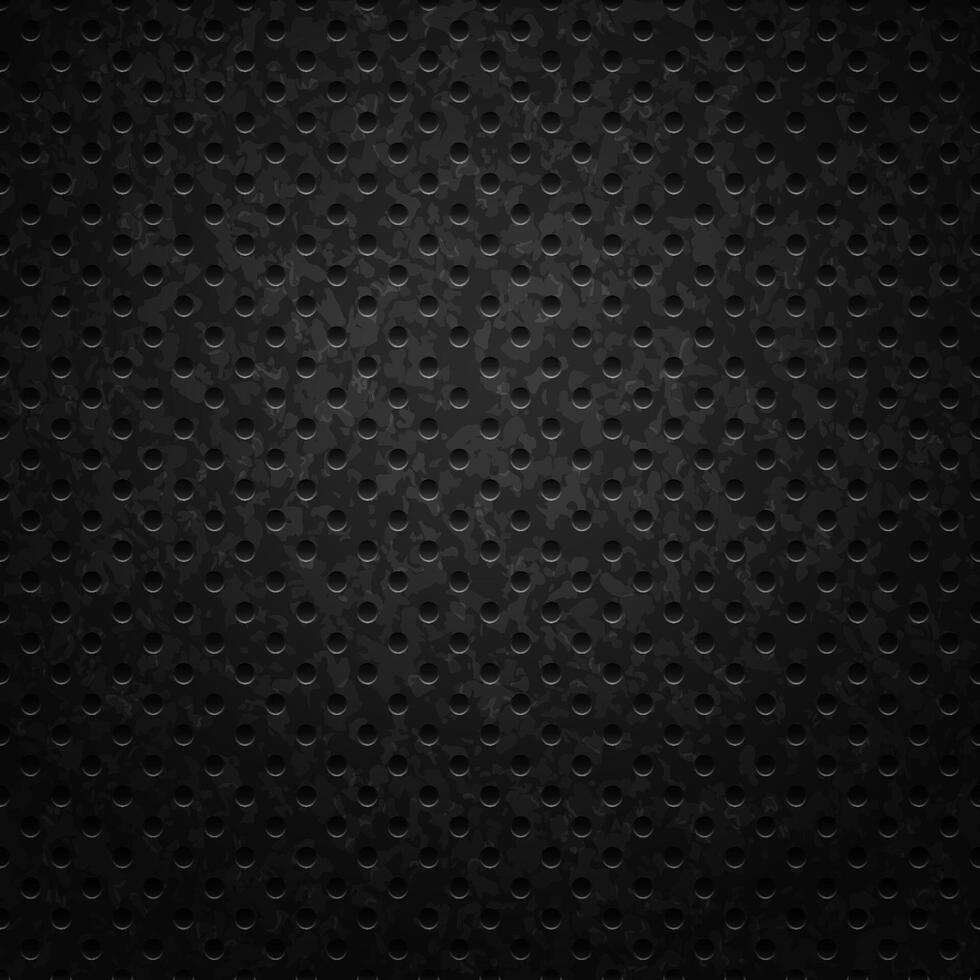 Perforated black metal grill surface. industrial background. Abstract metal texture. vector