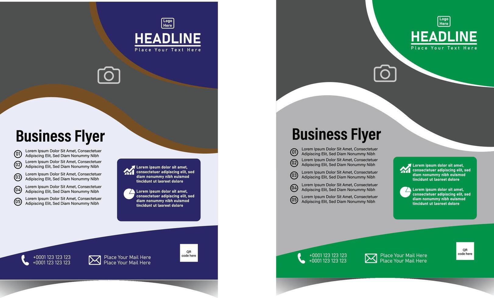business flyer templates with different colors and shapes vector