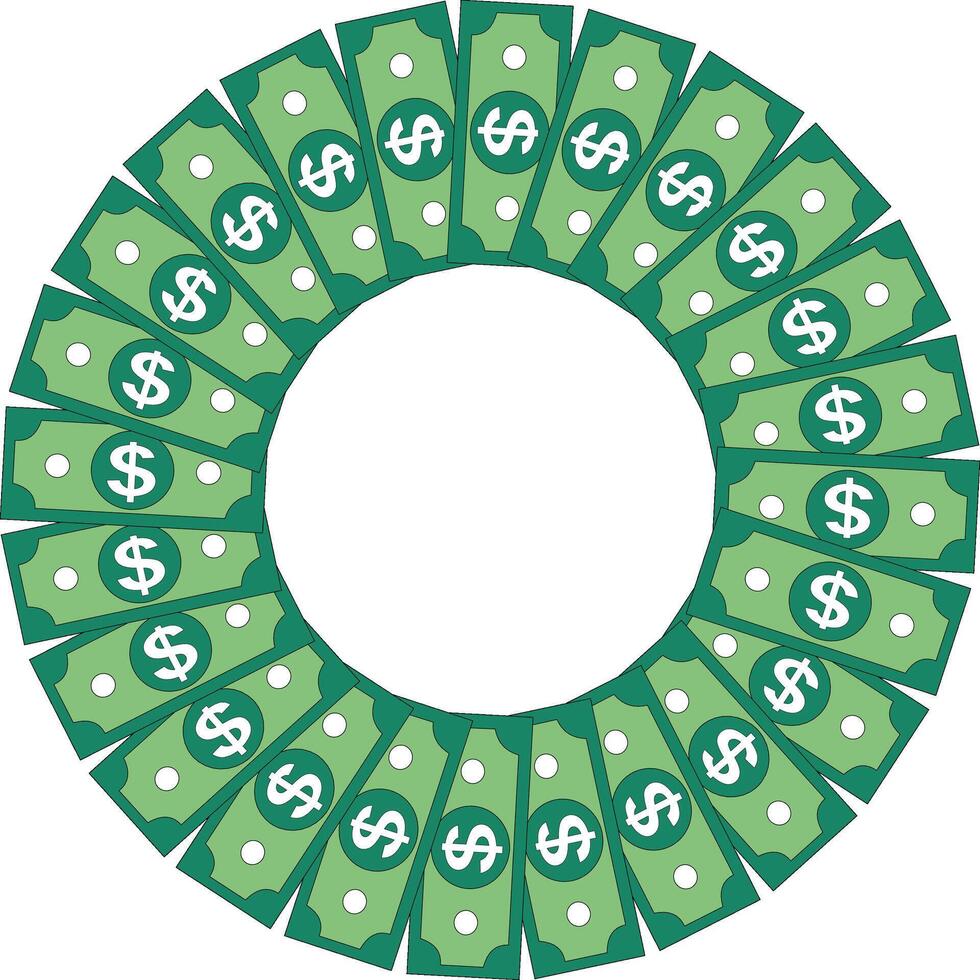 Money, illustration for various finance designers, circle vector