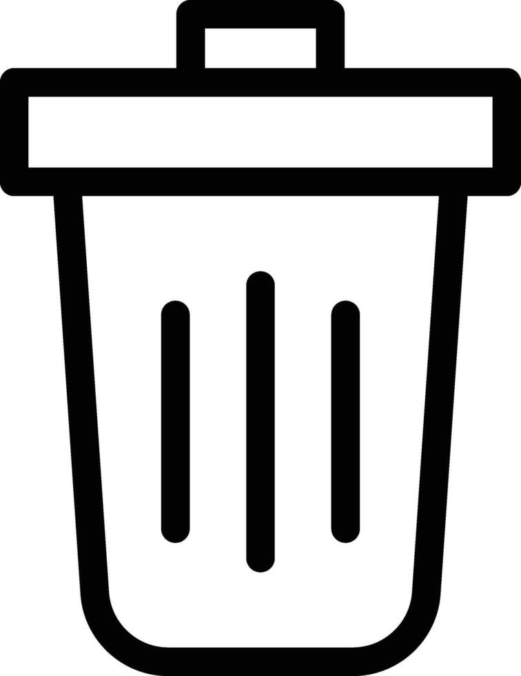 Recycle Bin and Delete Icon Outline Black vector