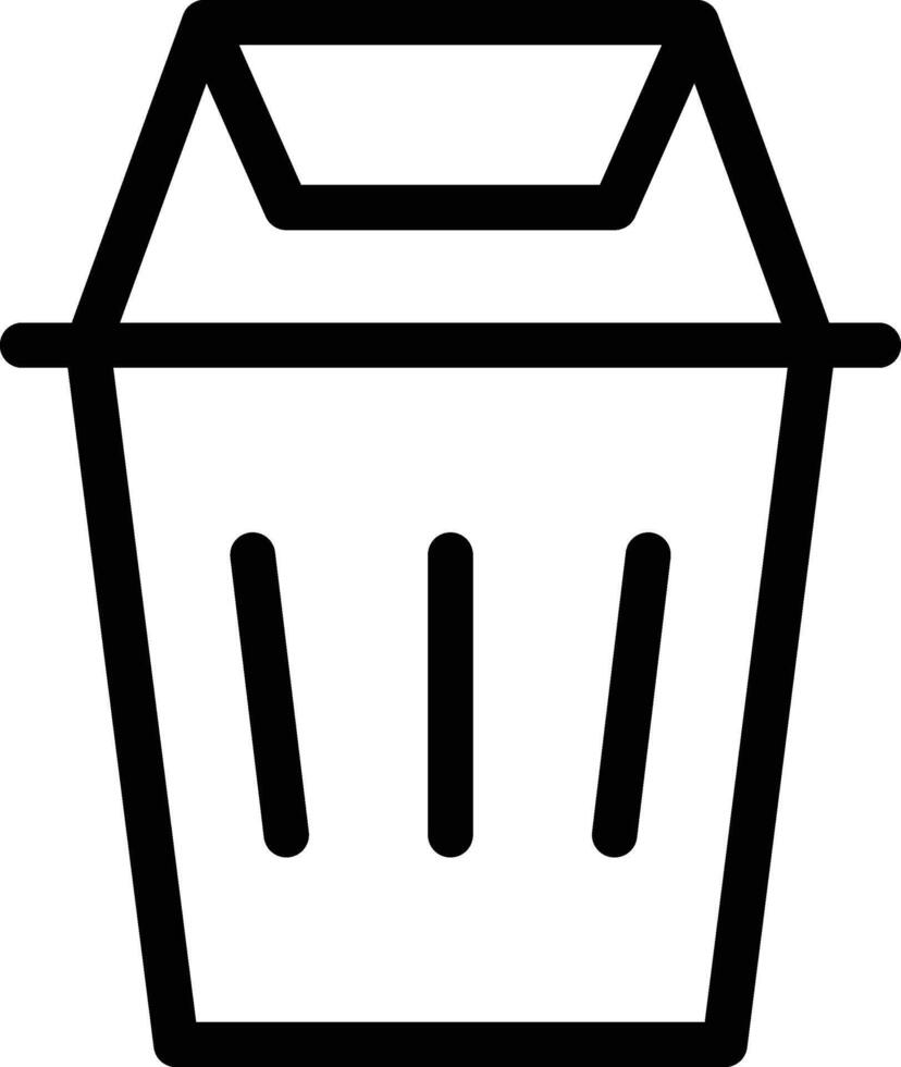 Closed Trash Can Outline Icon vector