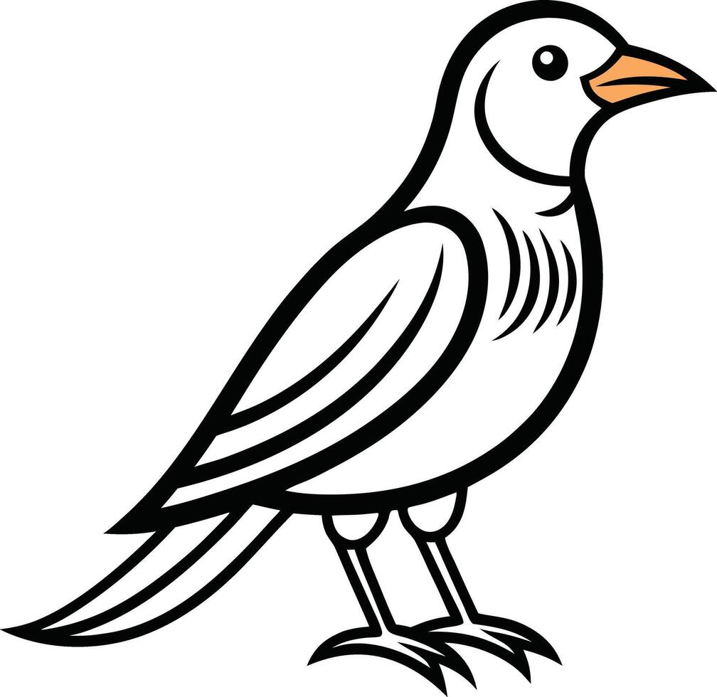 a bird line art illustration vector