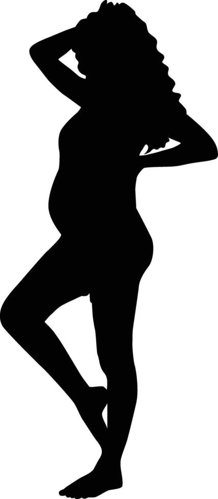Pregnant women silhouette vector