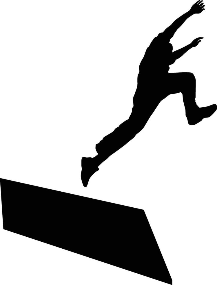 men jumping pose silhouette illustration vector